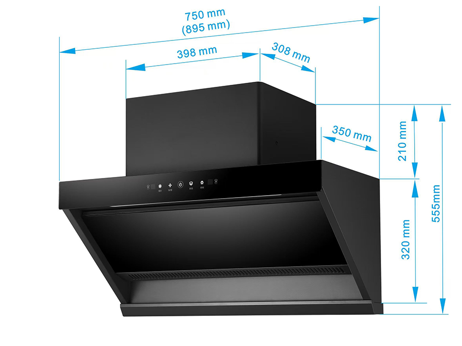 华太小户型油烟机，750mm宽抽油烟机022